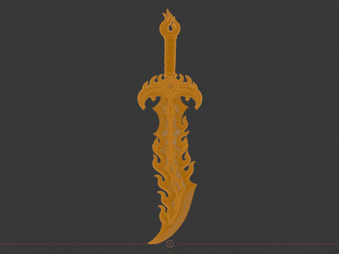 Infernal Flame Sword 3D Printable Model 3D 프린트 모델