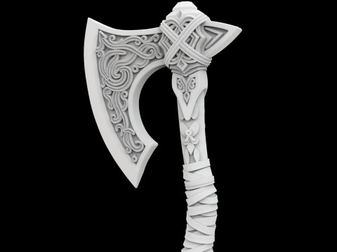 Ornamental Viking Axe 3D Baskı Modeli
