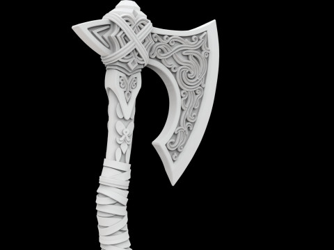 Ornamental Viking Axe 3D Baskı Modeli