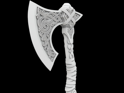 Ornamental Viking Axe 3D Baskı Modeli