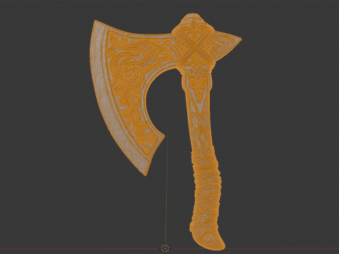 Ornamental Viking Axe 3D Baskı Modeli