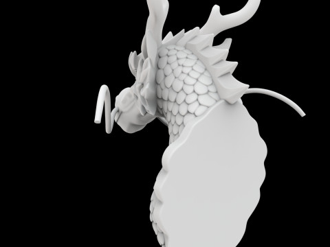 Regal Eastern Dragon Head Wall Mount 3D Printable Model 3D Print Model