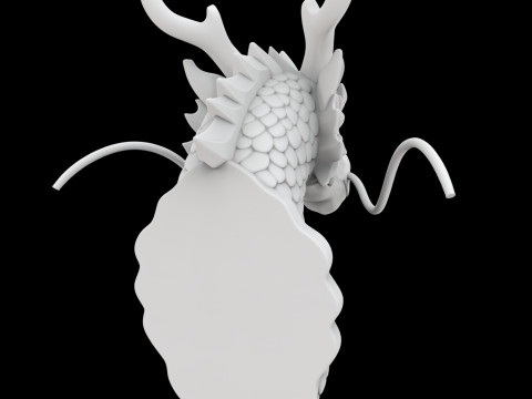 Regal Eastern Dragon Head Wall Mount 3D Printable Model 3D Print Model