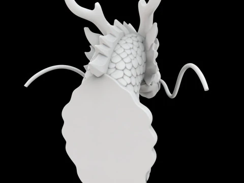 Regal Eastern Dragon Head Wall Mount 3D Printable Model 3D Print Model