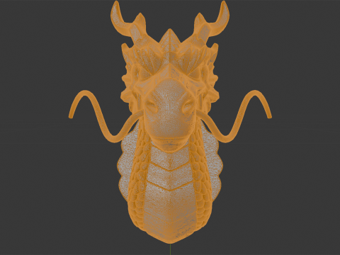 Regal Eastern Dragon Head Wall Mount 3D Printable Model 3D Print Model