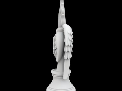 Sacred Heart with Flaming Wings Statue 3D Print Model