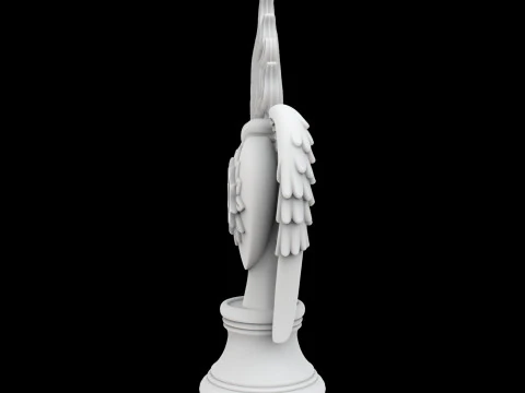 Est&aacute;tua do Sagrado Cora&ccedil;&atilde;o com Asas Flamejantes Modelo de Impressão 3D
