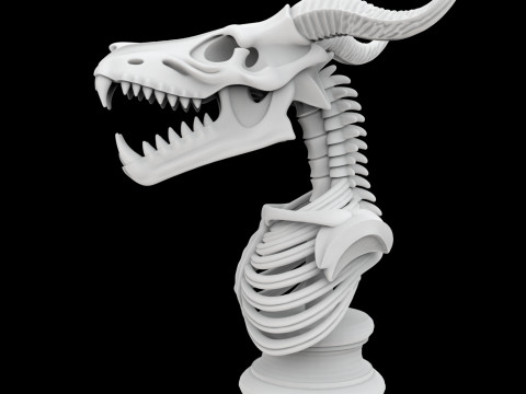 Skeleton Dragon Skull Bust 3D Printable Model Model do druku 3D