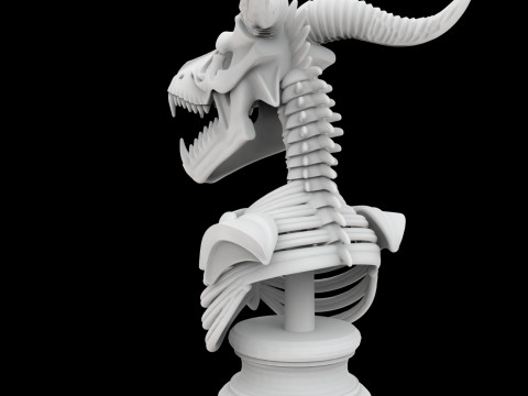 Skeleton Dragon Skull Bust 3D Printable Model Model do druku 3D