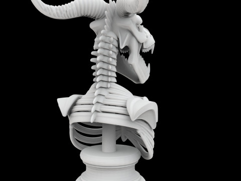 Skeleton Dragon Skull Bust 3D Printable Model Model do druku 3D