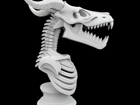 Skeleton Dragon Skull Bust 3D Printable Model Model do druku 3D