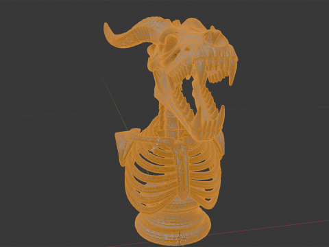 Skeleton Dragon Skull Bust 3D Printable Model Model do druku 3D