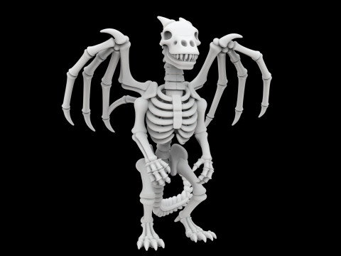 Skeleton Dragon Standing Pose 3D Printable Model Modelo de Impressão 3D