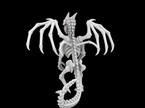 Skeleton Dragon Standing Pose 3D Printable Model Model Cetak 3D