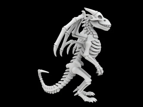 Skeleton Dragon Standing Pose 3D Printable Model 3D Print Model