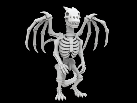 Skeleton Dragon Standing Pose 3D Printable Model Model Cetak 3D