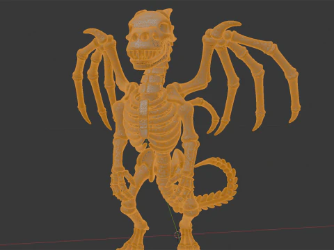 Skeleton Dragon Standing Pose 3D Printable Model 3D Print Model