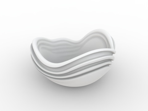 Abstract Wave Bowl 3D Printable Model- 3Dプリントモデル