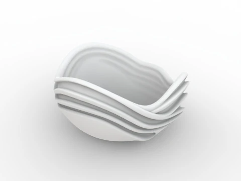 Abstract Wave Bowl 3D Printable Model- 3D Print Model