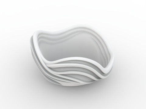 Abstract Wave Bowl 3D Printable Model- 3Dプリントモデル