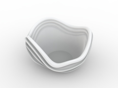 Abstract Wave Bowl 3D Printable Model- 3Dプリントモデル