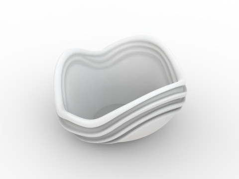 Abstract Wave Bowl 3D Printable Model- 3Dプリントモデル