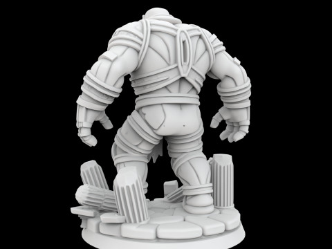 Ancient Golem Guardian 3D Printable Miniature Modello di stampa 3D