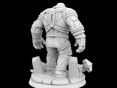 Ancient Golem Guardian 3D Printable Miniature Modello di stampa 3D