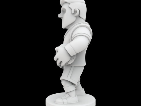 Athlete Cartoon Character 3D Printable Model 3D प्रिंट मॉडल