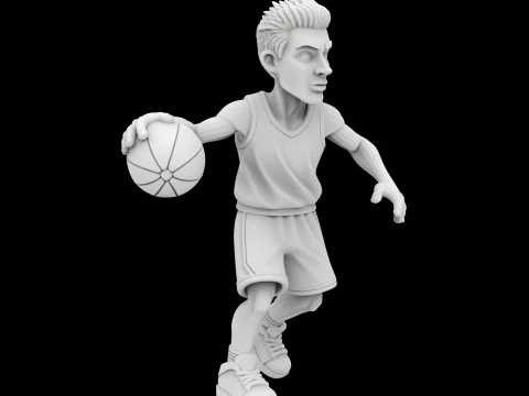 Basketball Player Cartoon Character 3D Printable M 3D Print Model