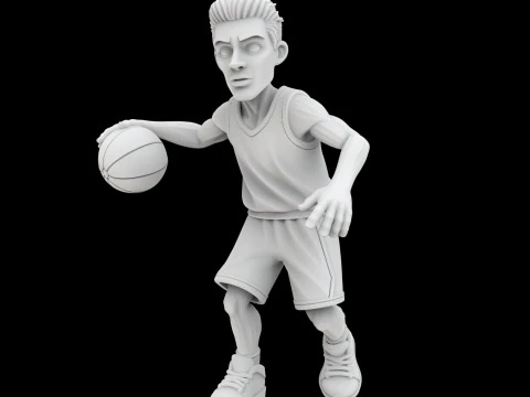 Basketball Player Cartoon Character 3D Printable M 3D Print Model