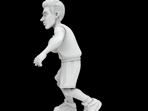 Basketball Player Cartoon Character 3D Printable M 3D Print Model