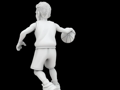 Basketball Player Cartoon Character 3D Printable M 3D Print Model