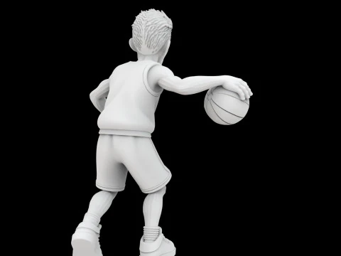 Basketball Player Cartoon Character 3D Printable M 3D Print Model