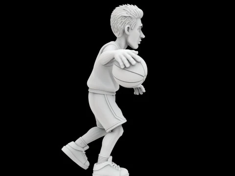 Basketball Player Cartoon Character 3D Printable M 3D Print Model