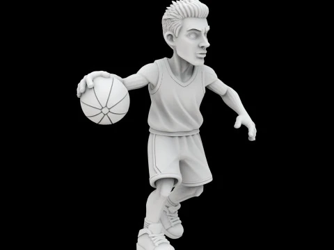 Basketball Player Cartoon Character 3D Printable M 3D Print Model