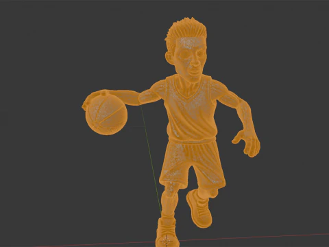 Basketball Player Cartoon Character 3D Printable M 3D Print Model