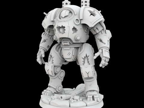 Battle Damaged Robot Mech 3D Printable Model 3D Baskı Modeli