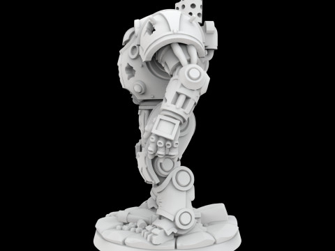 Battle Damaged Robot Mech 3D Printable Model 3D Baskı Modeli
