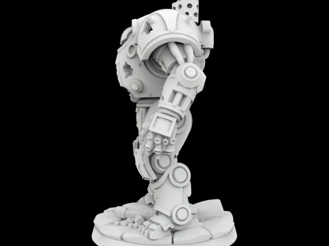 Battle Damaged Robot Mech 3D Printable Model 3D Print Model