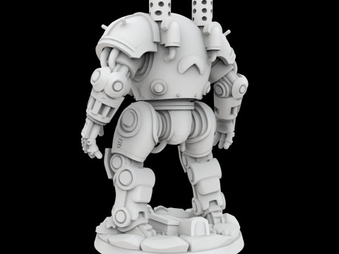Battle Damaged Robot Mech 3D Printable Model 3D Baskı Modeli