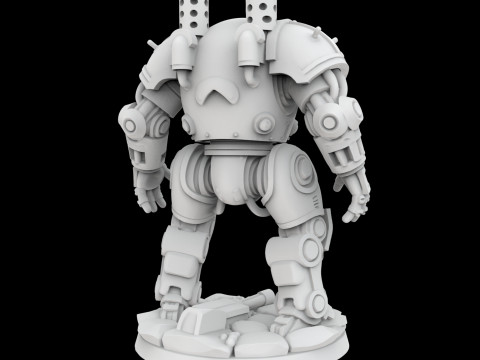 Battle Damaged Robot Mech 3D Printable Model 3D Baskı Modeli