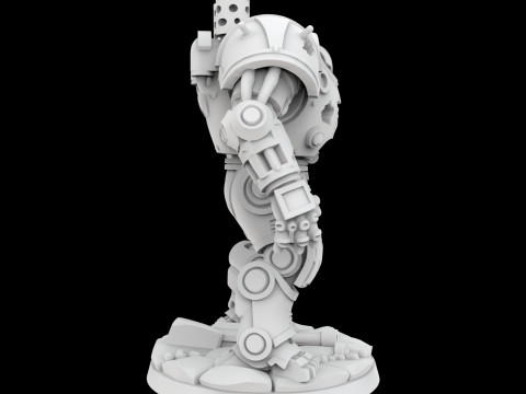 Battle Damaged Robot Mech 3D Printable Model 3D Baskı Modeli