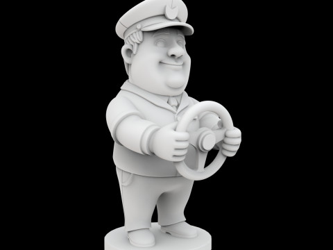 Bus Driver Cartoon Character 3D Printable Model 3D 打印模型