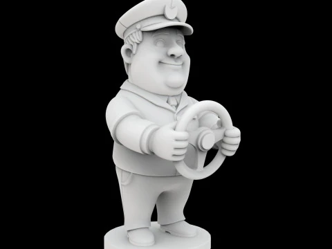 Bus Driver Cartoon Character 3D Printable Model 3D Print Model