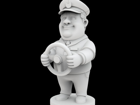 Bus Driver Cartoon Character 3D Printable Model 3D 打印模型