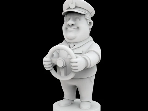 Bus Driver Cartoon Character 3D Printable Model 3D Print Model