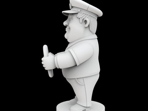 Bus Driver Cartoon Character 3D Printable Model 3D 打印模型