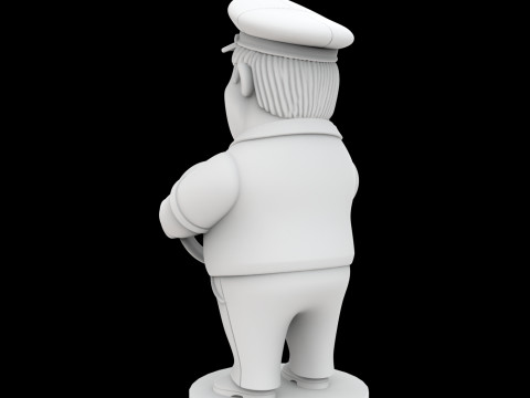 Bus Driver Cartoon Character 3D Printable Model 3D 打印模型