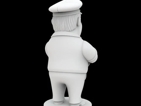 Bus Driver Cartoon Character 3D Printable Model 3D Print Model